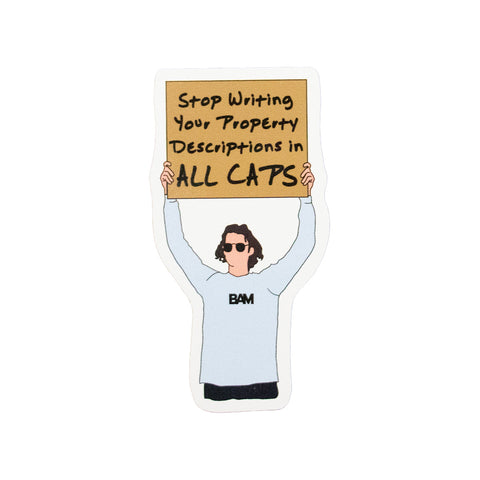 Guy With Sign Decal