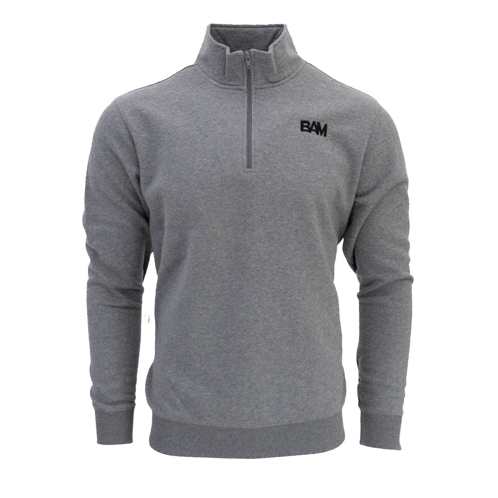 BAM Embroidered 1/4 Zip Sweatshirt - Heather