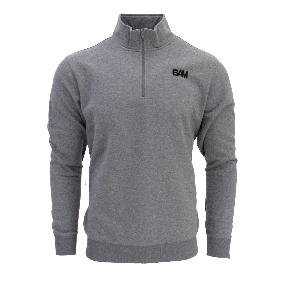 BAM Embroidered 1/4 Zip Sweatshirt - Heather
