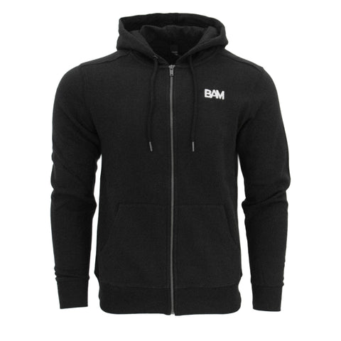 BAM Embroidered Zip Up Hoodie - Black