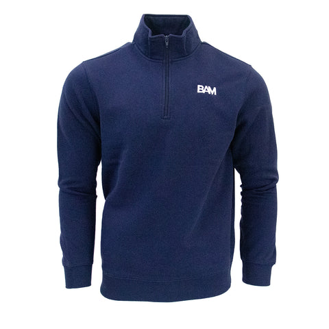 BAM Embroidered 1/4 Zip Sweatshirt - Navy