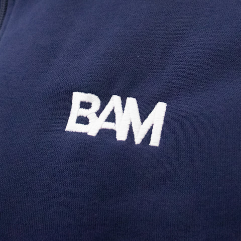 BAM Embroidered 1/4 Zip Sweatshirt - Navy